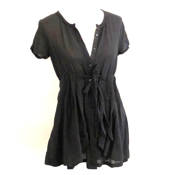 J. Crew Other - J CREW | Cinched Waist Black Beach Coverup Dress